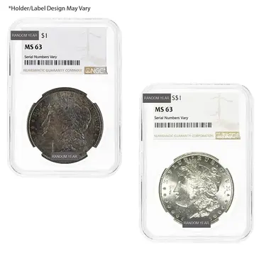 American 1878-1904 Morgan Silver Dollar $1 NGC MS 63 (Random Year)