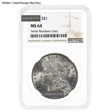 American 1878-1904 Morgan Silver Dollar $1 NGC MS 64 (Random Year)