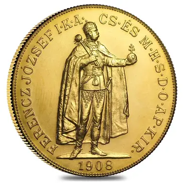 Default 1908 Hungary Gold 100 Korona AU/BU (Restrike)