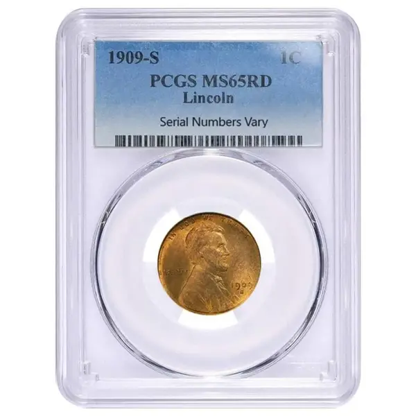 Default 1909-S Lincoln Wheat Penny 1C PCGS MS 65 RD