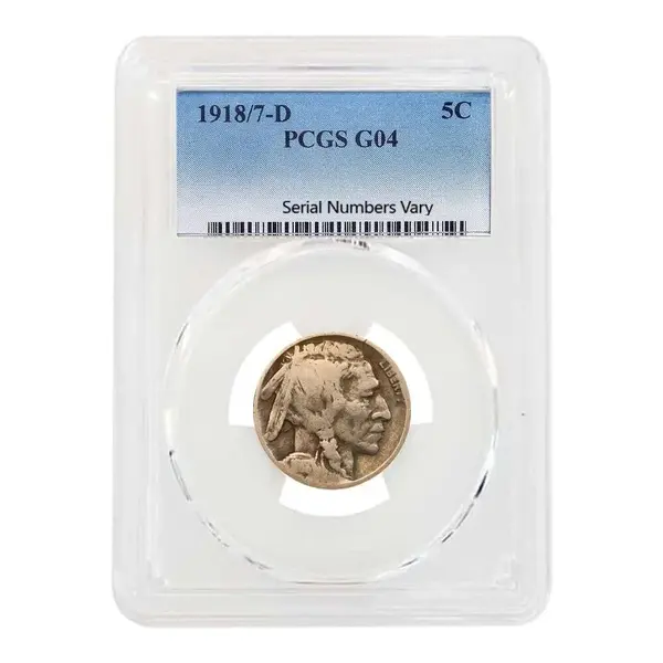 Default 1918/7-D Buffalo Nickel 5C Doubled Die Obverse PCGS G 4