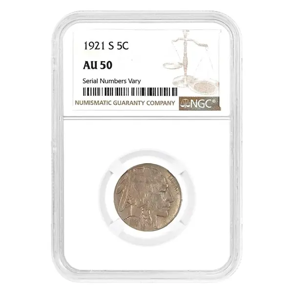 Default 1921-S Buffalo Nickel 5C NGC AU 50
