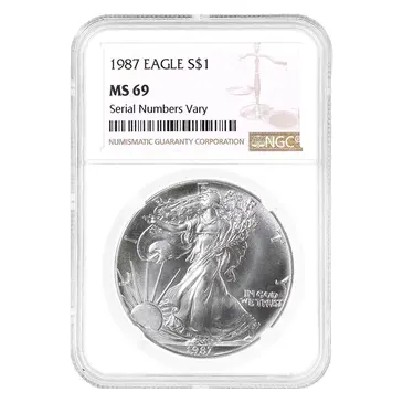 American 1987 1 oz Silver American Eagle $1 Coin NGC MS 69