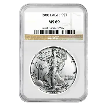 American 1988 1 oz Silver American Eagle $1 Coin NGC MS 69