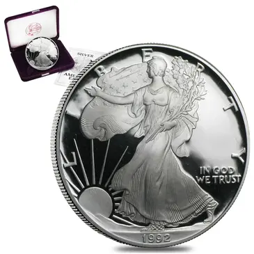 Default 1992-S 1 oz Proof Silver American Eagle (w/Box & COA)