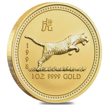 Default 1998 1 oz $100 Gold Lunar Year of the Tiger Australia Perth Mint Series I BU (In Cap)