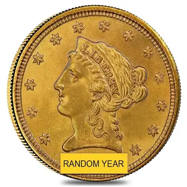 Default $2.5 Gold Quarter Eagle Liberty Head - Brilliant Uncirculated BU (Random Year)