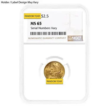 Default $2.5 Gold Quarter Eagle Liberty Head NGC MS 65 (Random Year)