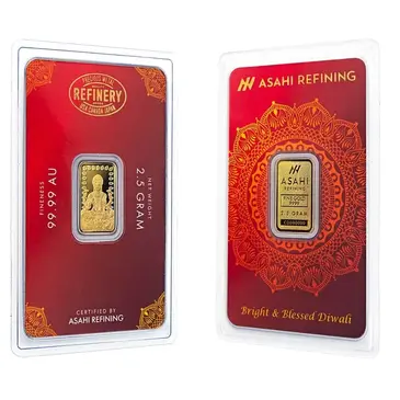 Default <p>2.5 Gram Asahi Diwali Gold Bar .9999 Fine (in Assay)</p>