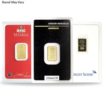 Default 2.5 gram Random Brand Gold Bar .999+ Fine (In Assay)