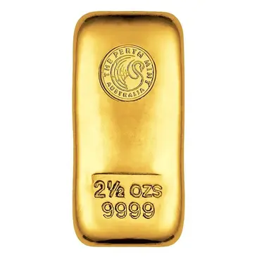 Default 2.5 oz Perth Mint Cast Gold Bar .9999 Fine