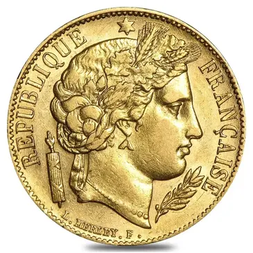 Default 20 Francs French Early Head Ceres Gold Coin Avg Circ AGW .1867 (Random Year,1849-1851)