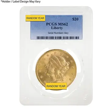 Default $20 Gold Double Eagle Liberty Head PCGS MS 62 (Random Year)