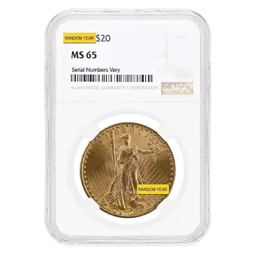 Default $20 Gold Double Eagle Saint Gaudens NGC MS 65 (Random Year)