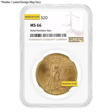 Default $20 Gold Double Eagle Saint Gaudens NGC MS 66 (Random Year)