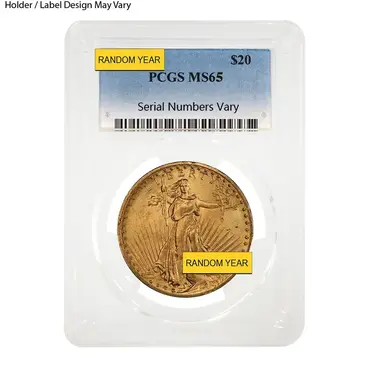 American $20 Gold Double Eagle Saint Gaudens PCGS MS 65 (Random Year)