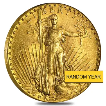 American $20 Gold Double Eagle Saint Gaudens - Very Fine VF (Random Year)