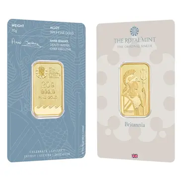 Default 20 gram Britannia Gold Bar .9999 Fine (In Assay)