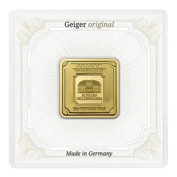 Default 20 gram Geiger Original Square Gold Bar (In Assay)