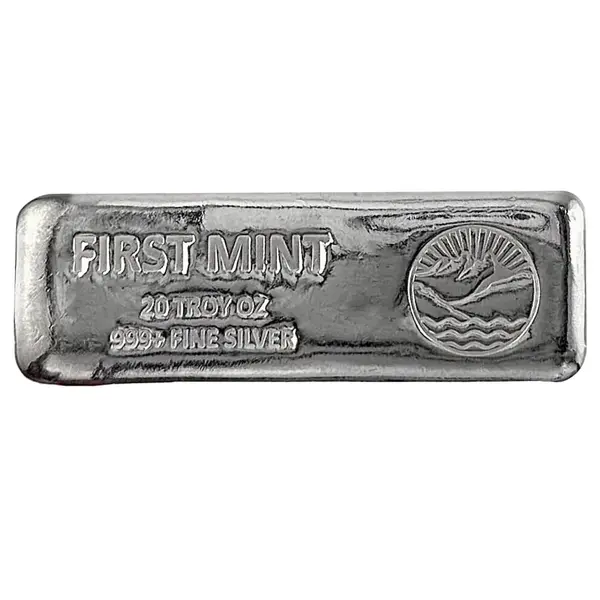 Default 20 oz First Mint Silver Cast Bar .999 Fine