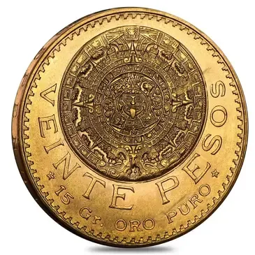 Default 20 Pesos Mexican Gold Coin (Random Year, Abrasions)