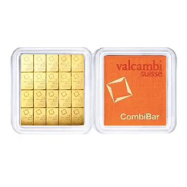 Valcambi 20 x 1 gram Gold Valcambi CombiBar .9999 Fine (In Assay)