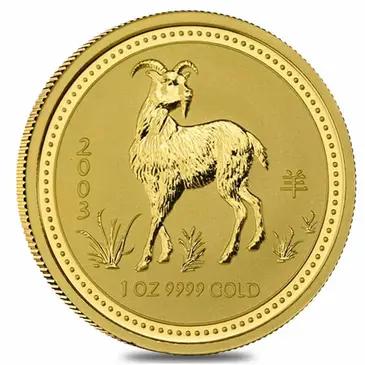 Default 2003 1 oz Gold Lunar Year of The Goat BU Australia Perth Mint (Series I)