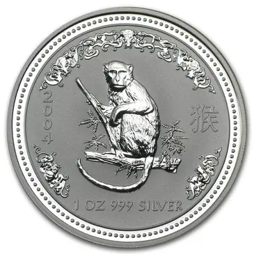 Default 2004 1 oz Silver Lunar Monkey BU Australian Perth Mint (Series I)