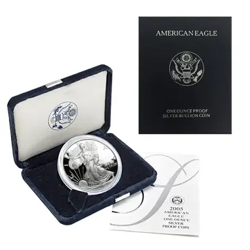 Default 2005-W 1 oz Proof Silver American Eagle (w/Box &amp; COA)