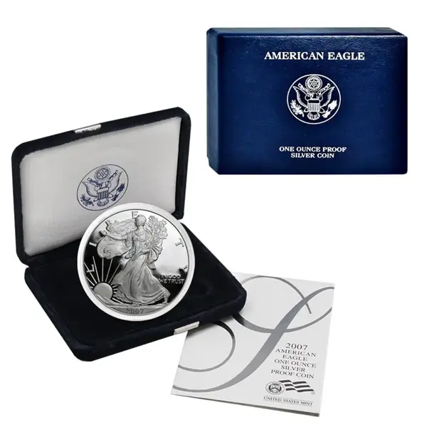 Default 2007-W 1 oz Proof Silver American Eagle (w/Box & COA)