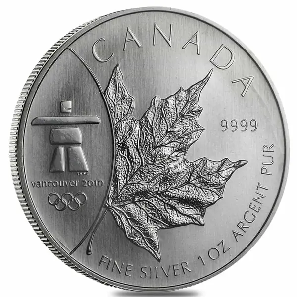 Default 2008 1 oz Canadian Silver Maple Leaf Coin BU Olympic Inukshuk (Sealed)