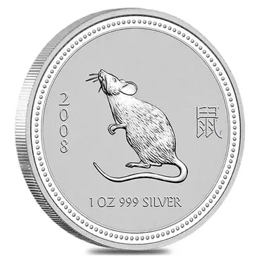 Default 2008 1 oz Silver Lunar Mouse BU Australian Perth Mint (Series I)