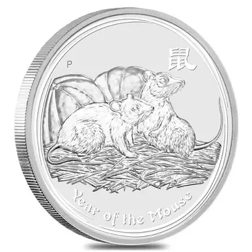 Default 2008 1 oz Silver Lunar Mouse BU Australian Perth Mint (Series II)