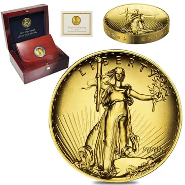American 2009 1 oz $20 Ultra High Relief Saint-Gaudens Gold Double Eagle Coin (w/Box & COA)