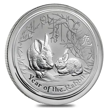 Default 2011 1 Kilo Silver Lunar Year of The Rabbit BU Australian Perth Mint In Cap
