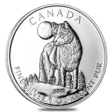 Canadian 2011 1 oz Silver Canadian Wolf - Wildlife Series BU