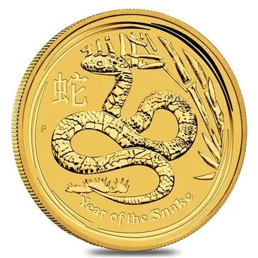 Australian 2013 1 oz Gold Lunar Year of The Snake BU Australia Perth Mint In Cap