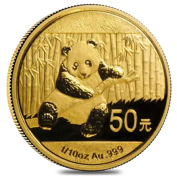 Chinese 2014 1/10 oz Chinese Gold Panda 50 Yuan .999 Fine BU (Sealed)