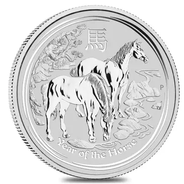 Default 2014 1/2 oz Silver Lunar Year of The Horse BU Australian Perth Mint In Cap