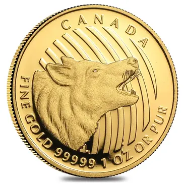 Default 2014 1 oz Canadian Gold Howling Wolf - Call of the Wild .99999 Fine BU (In Cap)