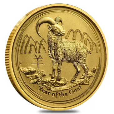 Australian 2015 1/4 oz Gold Lunar Year of the Goat .9999 Fine BU In Cap