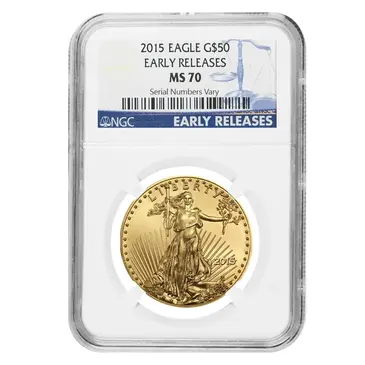 American 2015 1 oz $50 Gold American Eagle NGC MS 70 Early Releases