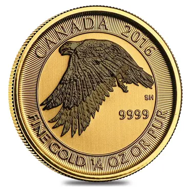 Canadian 2016 1/4 oz $10 Canadian Gold White Falcon .9999 Fine BU (Sealed)