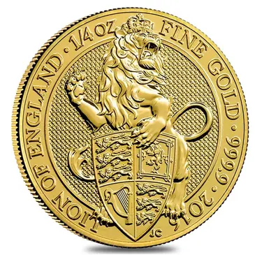 British 2016 Great Britain 1/4 oz Gold Queen's Beasts (Lion) Coin .9999 Fine BU