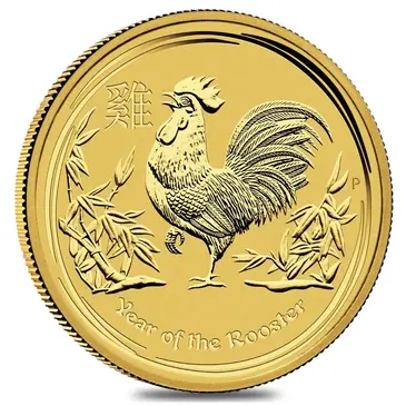 Australian 2017 1 oz Gold Lunar Year of The Rooster BU Australia Perth Mint In Cap