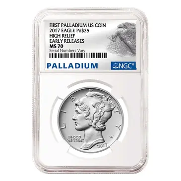 American 2017 1 oz Palladium American Eagle NGC MS 70 Early Releases