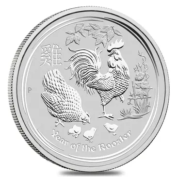 Default 2017 1 oz Silver Lunar Year of The Rooster BU Australian Perth Mint In Cap