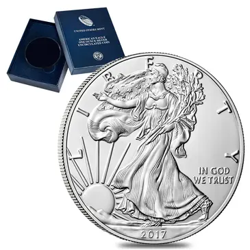 Default 2017-W 1 oz Burnished Silver American Eagle (w/Box & COA)