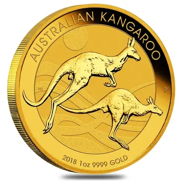 Australian 2018 1 oz Australian Gold Kangaroo Perth Mint Coin .9999 Fine BU In Cap