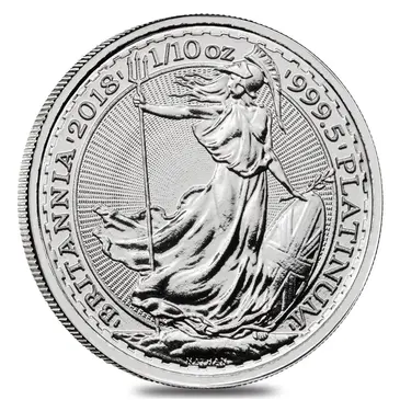 British 2018 Great Britain 1/10 oz Platinum Britannia Coin .9995 Fine BU